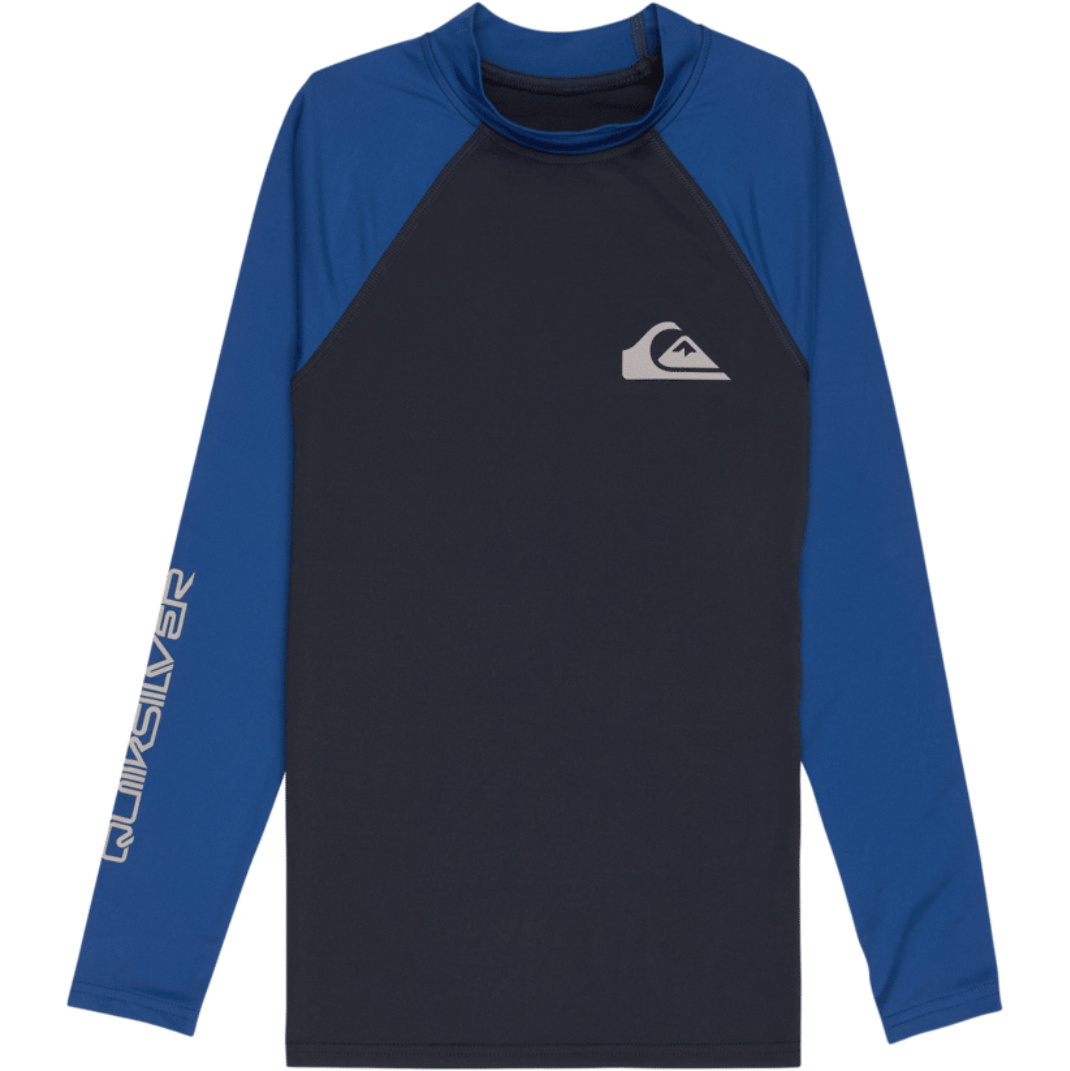 2026 Quiksilver Junior Everyday UPF50 Long Sleeve Rash Vest AQBWR03065 - Dark Navy / Monaco Blue
